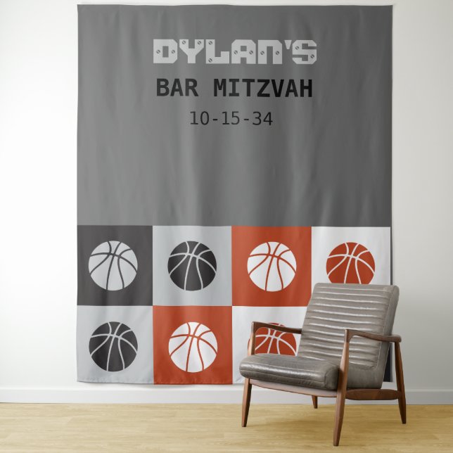 Tapiz GUAY BASKETBALL Bar Mitzvah Invitación (In situ)