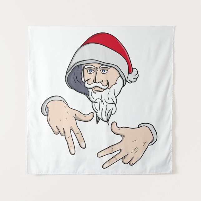Tapiz Guay Gangsta Hip Hop Hand Rap Santa Claus (Anverso)