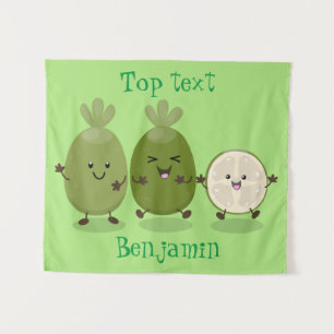 Tapiz Guayaba feijoa personalizado de piña de cuña ilust