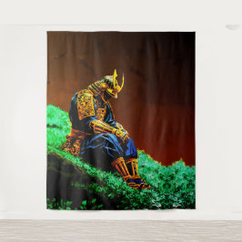 Tapiz Guerrero de Samurai en armería dorada - japonés ép