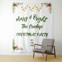 Tapiz Guión personalizado para la fiesta de Navidad Merr