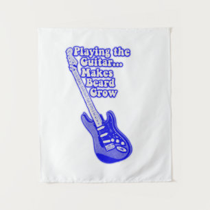 Tapiz Guitarra azul vintage con palabras motivadoras
