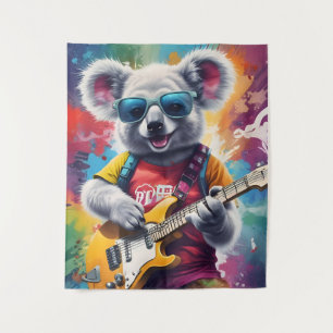 Tapiz Guitarra de Koala, grafitis de rock