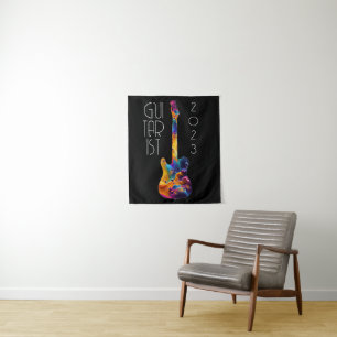 TAPIZ GUITARRISTA REGALO DE BANDA DE GUITARRA COLORIDA 2