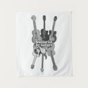 Tapiz Guitarristas negros y blancos retro para guitarris