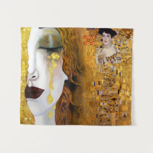 Tapiz Gustav Klimt, cuadros Collage, arte combinado