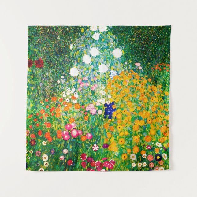 Tapiz Gustav Klimt "Jardín de flores" (Anverso)