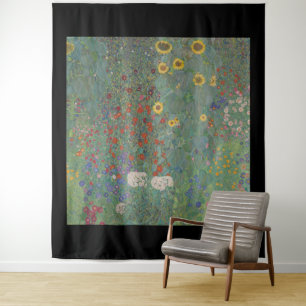 Tapiz Gustav Klimt, jardín de granja con girasoles