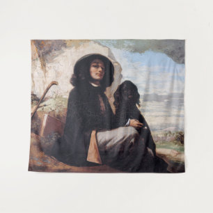 Tapiz Gustave Courbet - Autorretrato con un perro negro