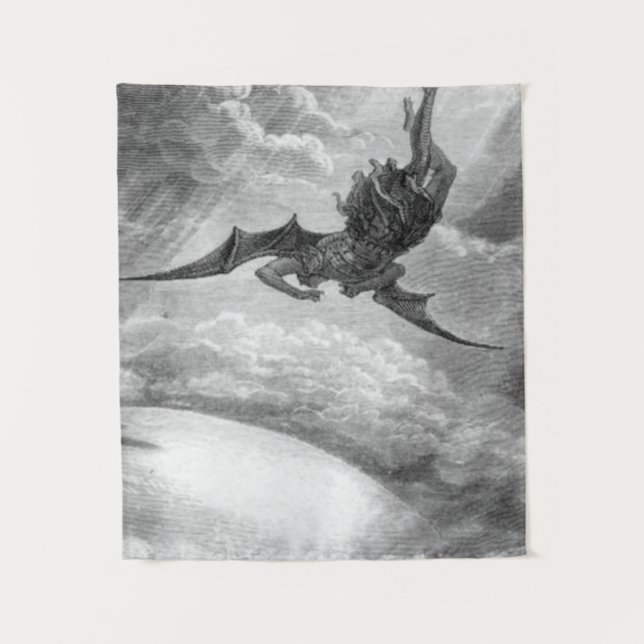 Tapiz Gustave Dore Satan Del Paraíso Perdido Por John Mi (Anverso)