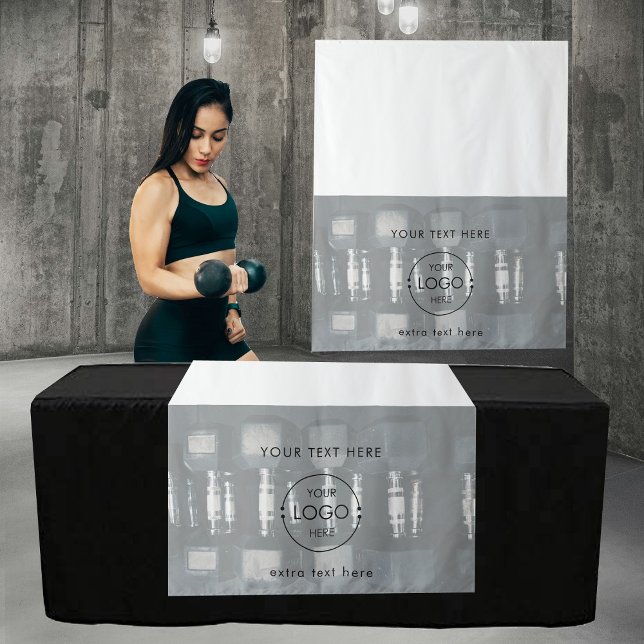 Tapiz Gym Pop Up Shop Table Runner Rótulo Business Logo (Pop Up Shop Table Runner Sign Business Logo Gym Tapestry)