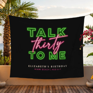 Tapiz Habla Treinta Para Mí Sucio 30 Neon Verde Y Rosa