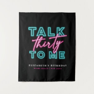Tapiz Háblame Treinta Suciedades 30 Neon Azul y Rosa
