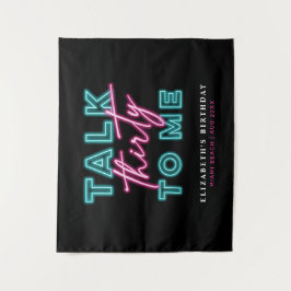 Tapiz Háblame Treinta Suciedades 30 Neon Azul y Rosa