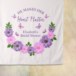 Tapiz Hace que su corazón flaute mariposa ducha de novia