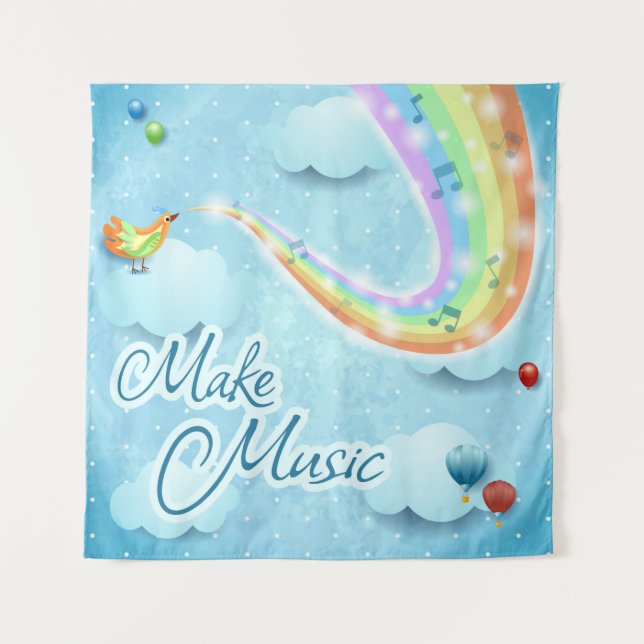 Tapiz Hacer música, arte digital (Anverso)