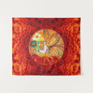 Tapiz HADA DE LAS FLORES Fantasía Roja Amarilla