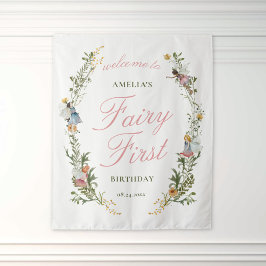 Tapiz Hada Primera Vendimia Floral Bienvenida Cumpleaños