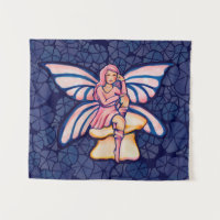 Hadas de hongos rosados acuarela arte Fe