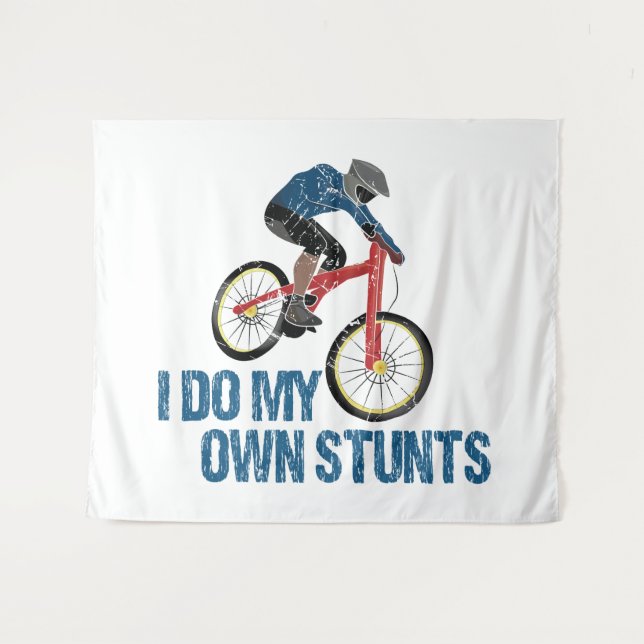 Tapiz Hago mi propia cosecha en bicicleta de montaña (Anverso (horizontal))