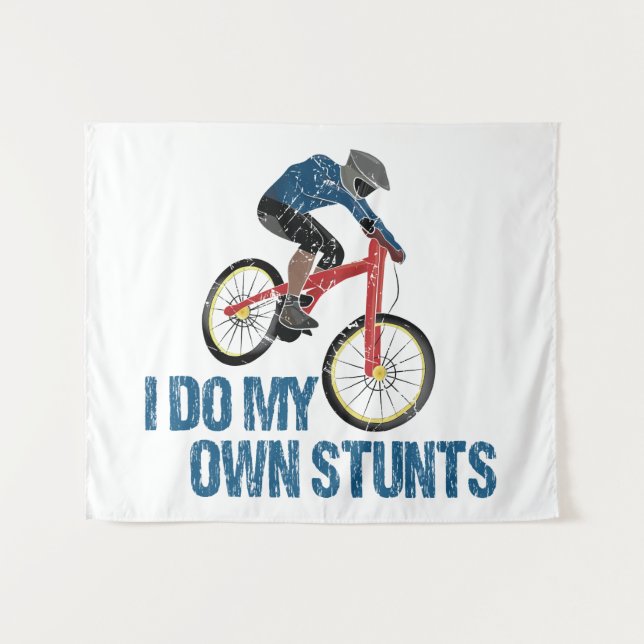 Tapiz Hago mi propia cosecha en bicicleta de montaña (Anverso (horizontal))