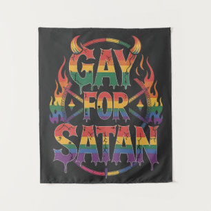 Tapiz Hail Gay Satan Rainbow Baphomet Devil Goe LGBTQ