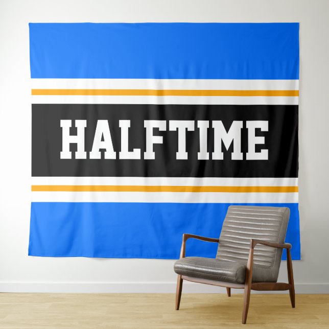 Tapiz HALFTIME Fun atletismo brillante azul franjas negr (In situ (horizontal))