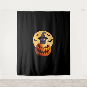 Tapiz Halloween Black Cat Pumpkin trae emoción a los hom