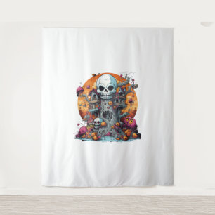Tapiz Halloween Boo Boo Crew Skull Tree Castle Hospital