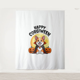 Tapiz Halloween Corgiween, Perro Corgi Espeluznante