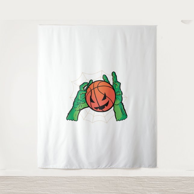 Tapiz Halloween de baloncesto (Anverso)