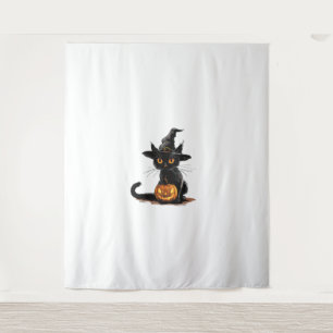 Tapiz Halloween de calabaza de gato