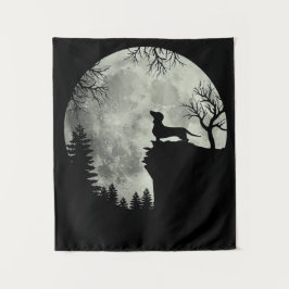 Tapiz Halloween De Dachshund Y Moon