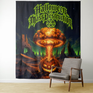 Tapiz Halloween de Destrucción Masiva Calabaza Radioacti
