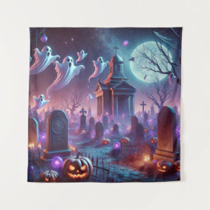 Tapiz Halloween de la vigilia con la luna