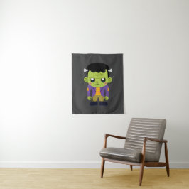 Tapiz Halloween de Monstruo Frankenstein Verde