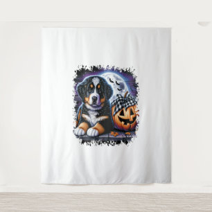 Tapiz Halloween de Perro de Montaña de Bernese
