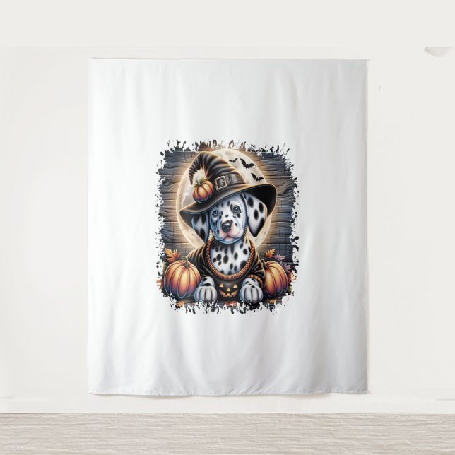 Tapiz Halloween del perro de Dalmacia (Anverso)
