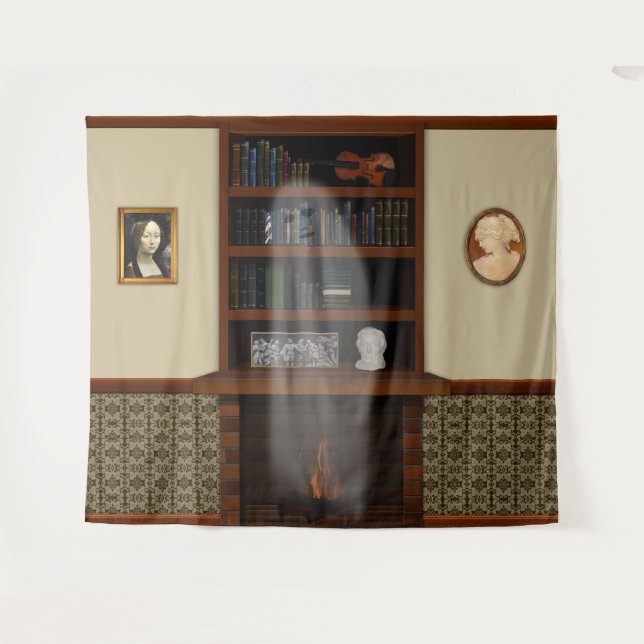 Tapiz Halloween en la Haunted House Ghost Library (Anverso (horizontal))