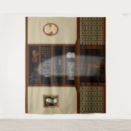 Tapiz Halloween en la Haunted House Ghost Library