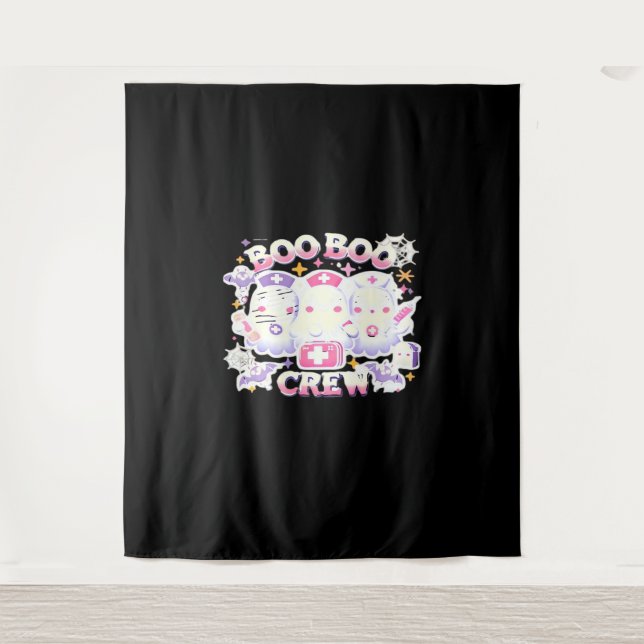 Tapiz Halloween Enfermera Ghost Squad Boo Crew Funny Spo (Anverso)