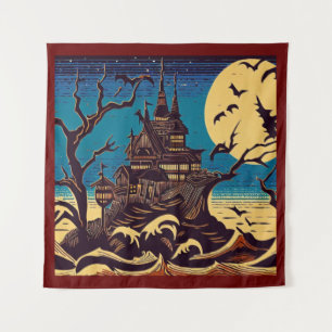 Tapiz Halloween - Estilo Woodcut 4