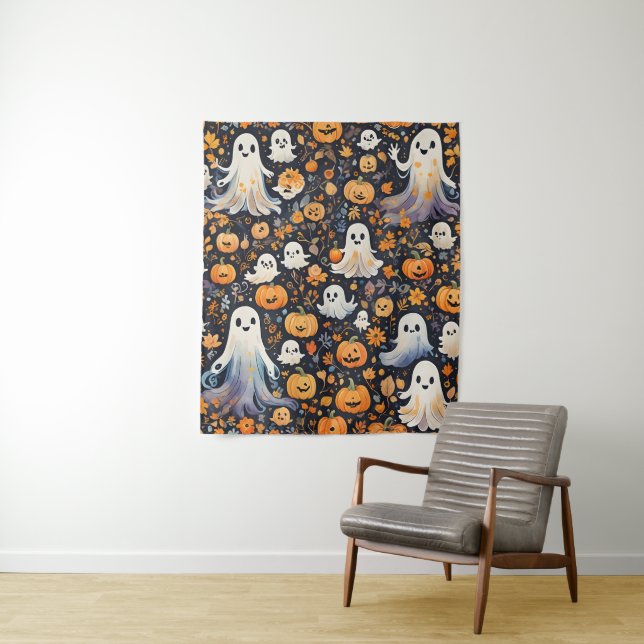 Tapiz Halloween fantasmal y adorable (In situ)