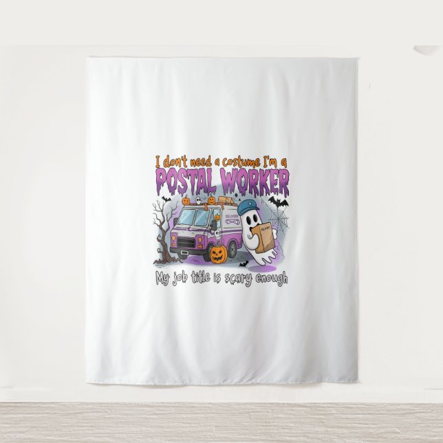 Tapiz Halloween Ghost, trabajador postal (Anverso)