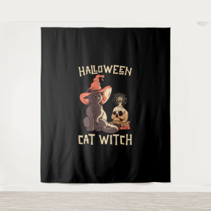 Tapiz Halloween Halloween Cat Witch