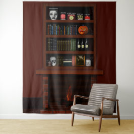 Tapiz Halloween Hauned House Bookestand Fire Place