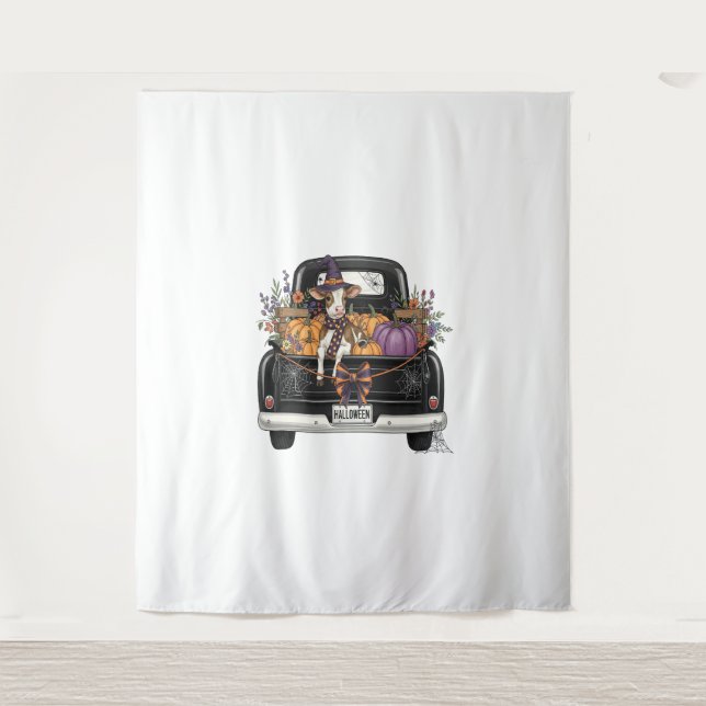 Tapiz Halloween Highland Cow (Anverso)