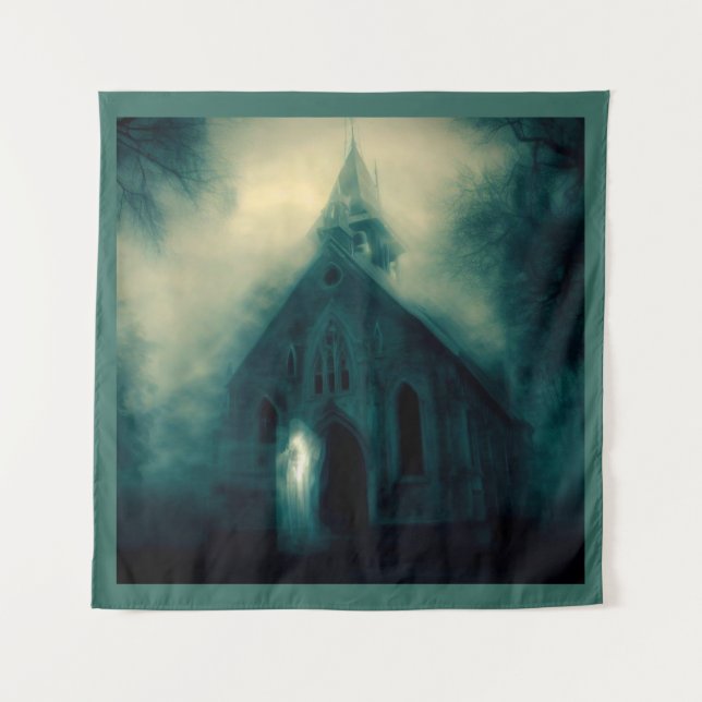 Tapiz Halloween - Iglesia embrujada 4 (Anverso)