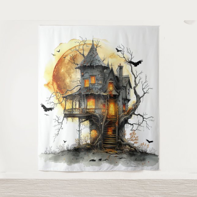 Tapiz Halloween Moonlit Manor (Anverso)