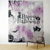 Halloween Party Black Cat Evil Pumpkins Lechuzas a